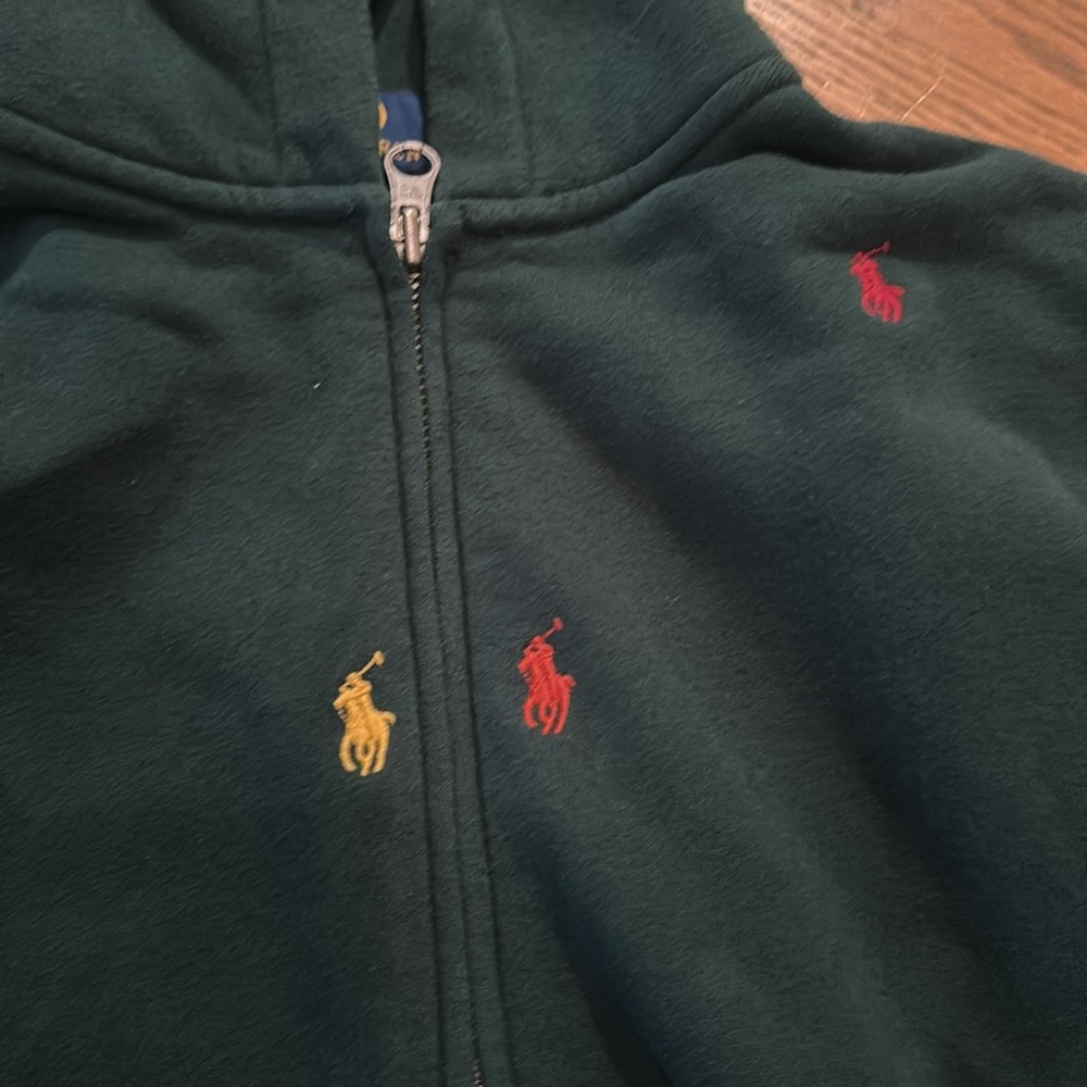 Polo Ralph Lauren kids boys girls green hoodie sweatshirt size 8/10 - Picture 2 of 4